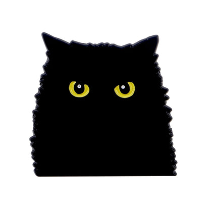 Cute Black Cat Enamel Pin – Animal Brooch Lapel Pin for Backpack, Clothing, Witch Jewelry & Halloween Gifts