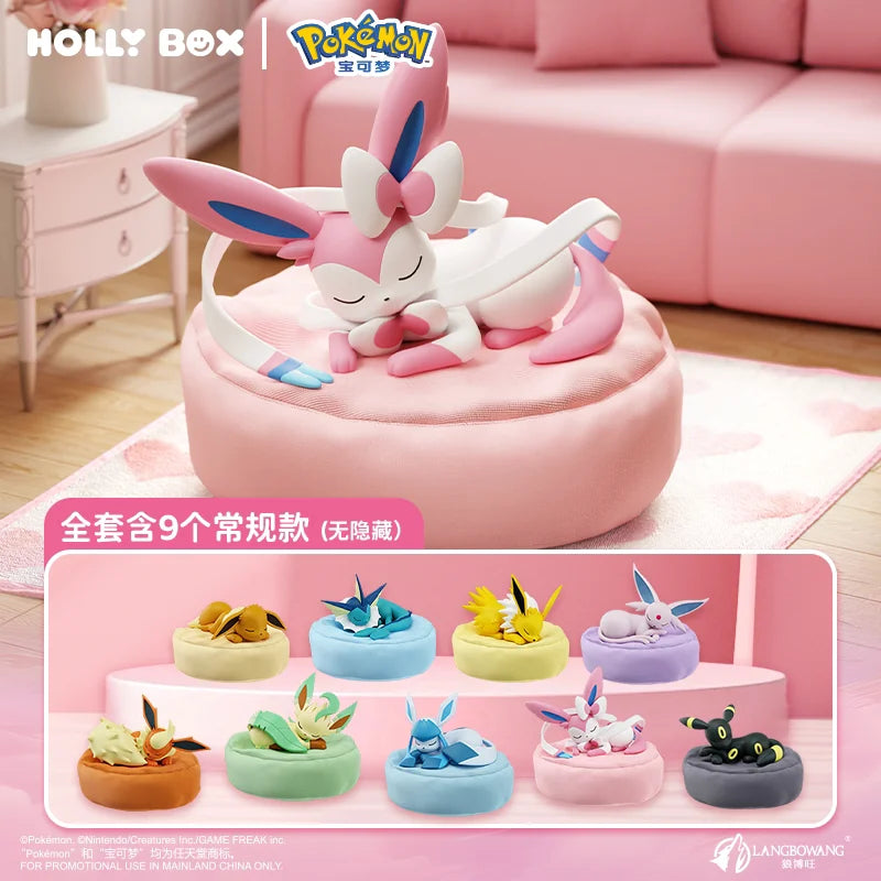 Genuine Pokémon Eevee Sleeping Pose Blind Box – Fantasy Beast Mystery Anime Figure, Cute Lucky Doll Toy & Collectible Gift Decoration