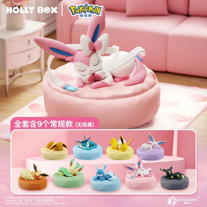 Genuine Pokémon Eevee Sleeping Pose Blind Box – Fantasy Beast Mystery Anime Figure, Cute Lucky Doll Toy & Collectible Gift Decoration
