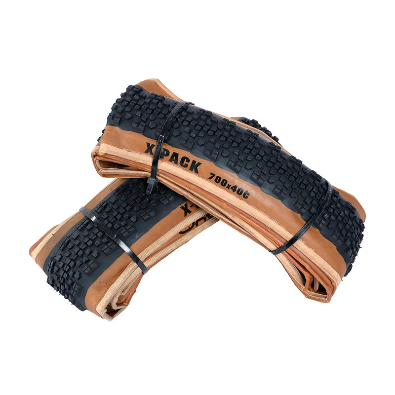 ONTRACK Folded Gravel Tire 700x38C/40C/45V – X-Pack 30TPI, Brown Wall Black