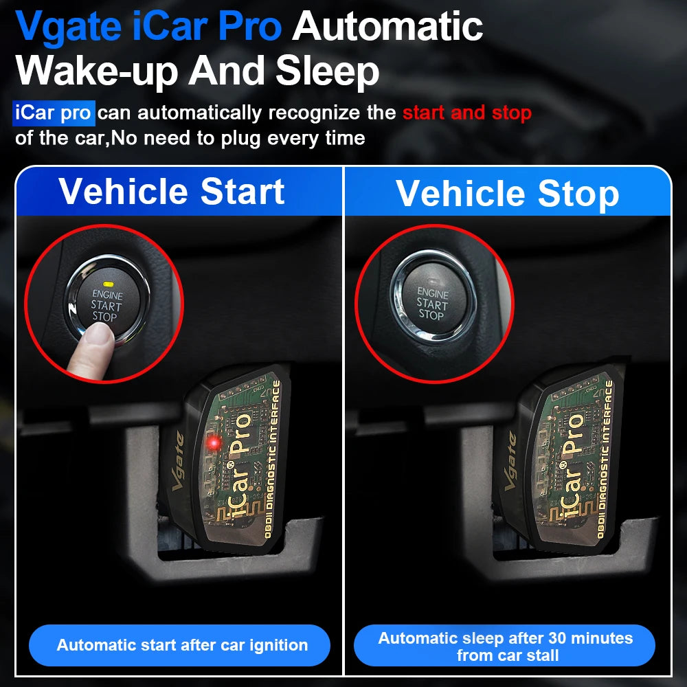 Vgate iCar Pro ELM327 V2.3 OBD2 Car Diagnostic Tool - WiFi & Bluetooth 4.0 Scanner for Android/iOS