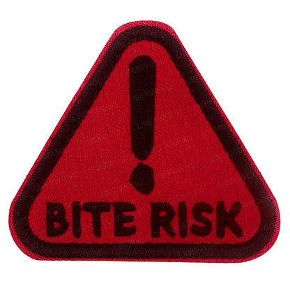 Dog Bite Risk Warning Patch - Embroidered K9 Service Dog Hook & Loop Badge