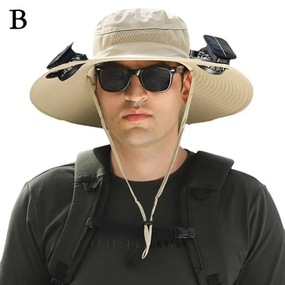 Solar Powered Fan Hat – Outdoor Camping & Fishing Sun Protection Cap with Portable Cooling Fan