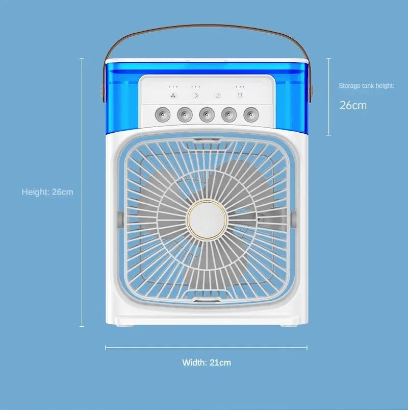 Portable Air Conditioner & Humidifier: Hydrocooling Small Air Cooler with 3-Speed Fan Adjustment - Ideal for Office and Household Use