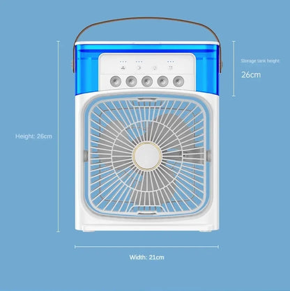 Portable Air Conditioner & Humidifier: Hydrocooling Small Air Cooler with 3-Speed Fan Adjustment - Ideal for Office and Household Use