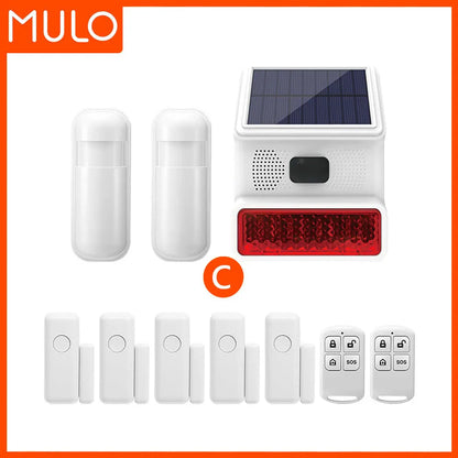 Upgraded Wireless Solar Outdoor Alarm – 433MHz Waterproof LED Flash Security for Home, Garage & Carport