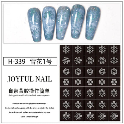 Hollow Nail Art Stickers – Spray-Painted Love & Butterfly French Pattern Decorative Decals for Nails