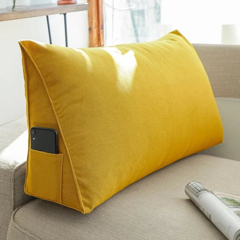 OTAUTAU Triangular Bed Backrest Cushion – Lumbar Support Lounger Pillow for Chair, Bed & Living Room Comfort Decor (KD034)