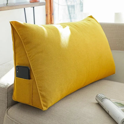 OTAUTAU Triangular Bed Backrest Cushion – Lumbar Support Lounger Pillow for Chair, Bed & Living Room Comfort Decor (KD034)