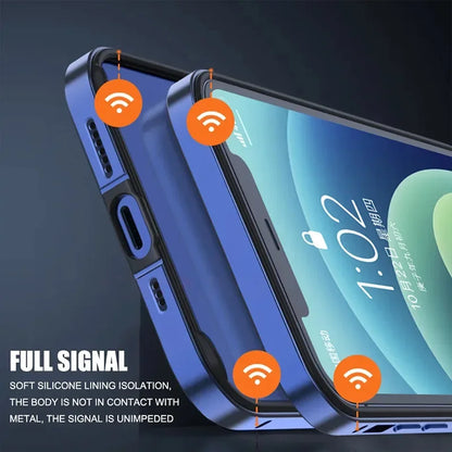 Hybrid Silicone & Aluminum Metal Phone Case – Heat-Resistant Bumper for iPhone 11 to 17 Pro Max