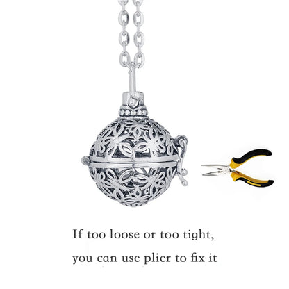 Vintage Mexico Angel Ball Chime Necklace – Antique Locket Aromatherapy Essential Oil Diffuser