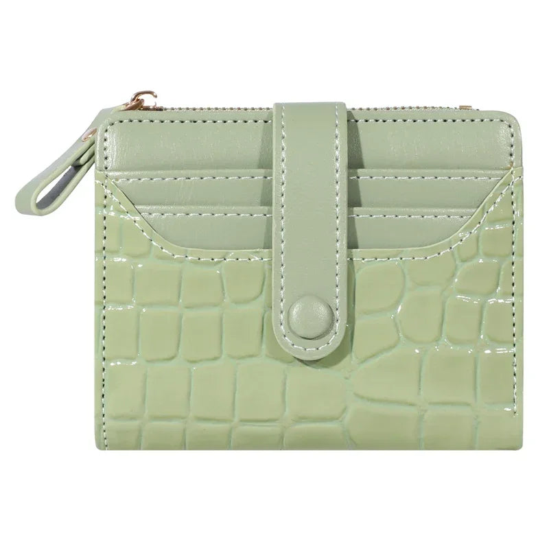 Elegant Women’s Multi-Card Wallet – PU Leather Double Zip Clutch Purse with Crocodile Pattern Storage Bag