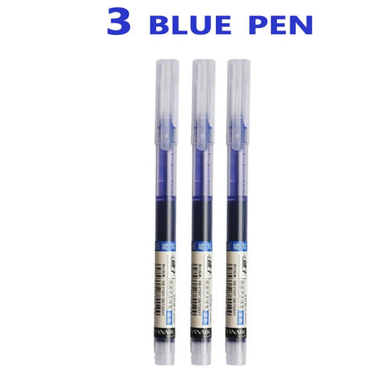 3–5Pcs Quick-Drying Gel Ink Pens 0.5mm – Large Capacity Smooth Writing Pens Black & Blue Ink for School, Office & Stationery Use