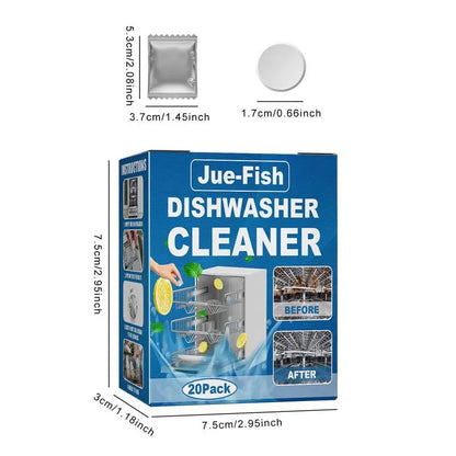 20pcs Dishwasher Cleaner - Powerful Stain and Limescale Removal Tablets for Odor-Free, Clean Dishes