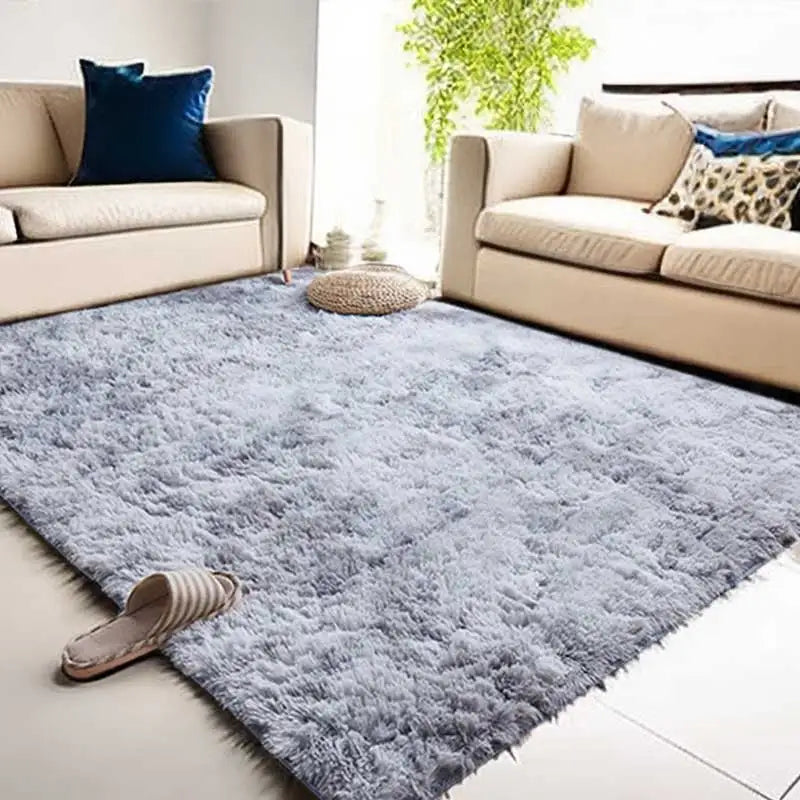 Plush Fluffy Area Rug – Soft Green & Pink Carpet for Living Room, Sofa, Coffee Table, Kids Room, Non-Slip Home Decor Mat
