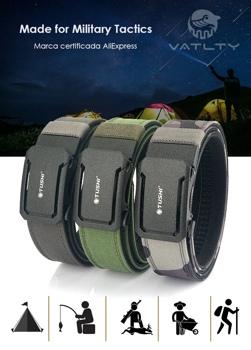 VATLTY Military Belt for Men – Sturdy Nylon with Metal Automatic Buckle, Tactical Police Duty & Outdoor IPSC Accessories