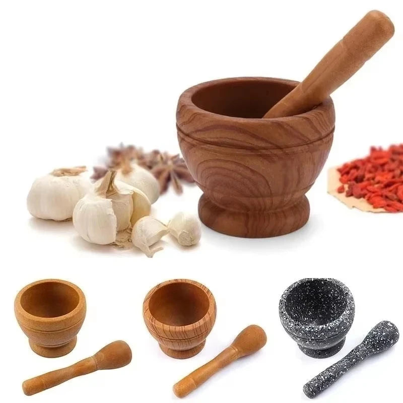 Resin Mortar and Pestle Set - Mini Kitchen Spice, Herb & Garlic Grinding Bowl for Cooking & Restaurant Use
