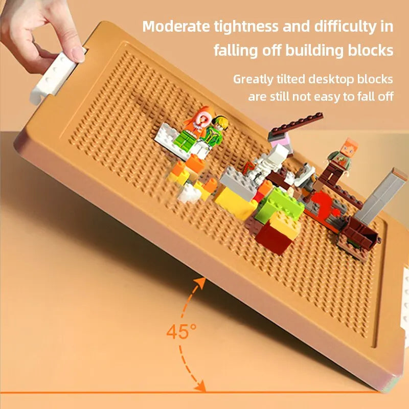 Stackable Building Blocks Toy Storage Box for Kids – Brick-Shaped Plastic Container with Lid – Toy Organizer & Sundries Bin