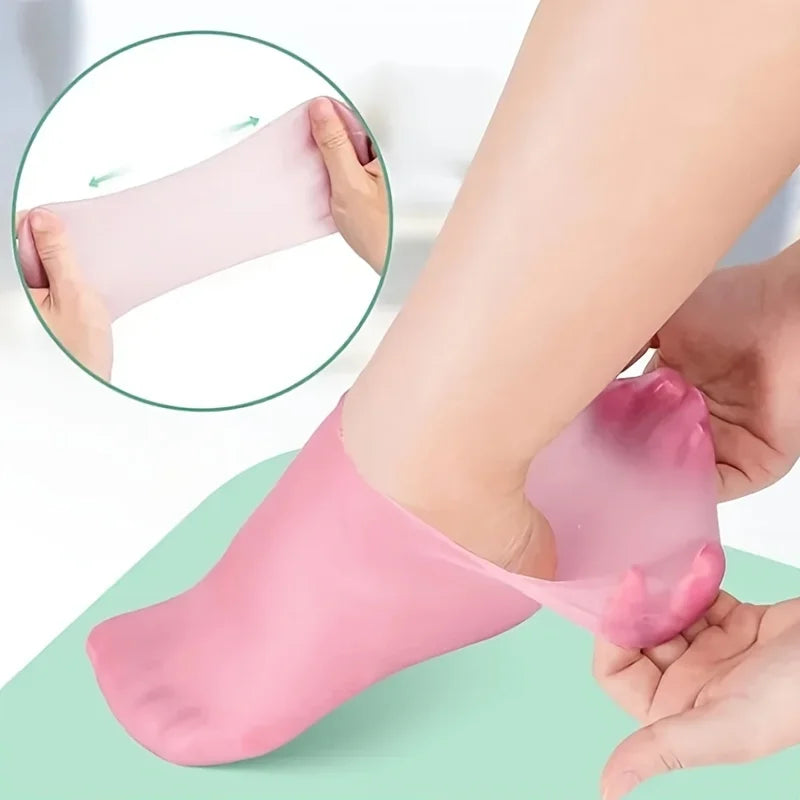 2 Pack Silicone Moisturizing Foot Socks – Gel Socks for Cracked Feet, Foot Spa Treatment & Deep Hydration
