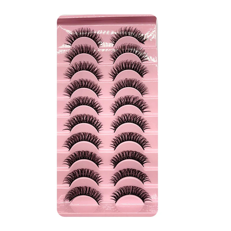 2/10 Pairs 3D Mink Russian Strip False Eyelashes – Dramatic Fake Lash Extensions for Makeup
