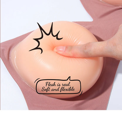 LERVANLA Silicone Fake Chest Pads – Small to Super Large Female Breast Enhancer for Underwear & Display