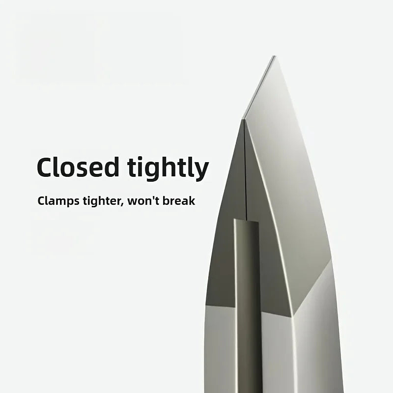Stainless Steel Angled Eyebrow Tweezers - Professional Precision Hair Removal Tool for Eyebrows & Beard