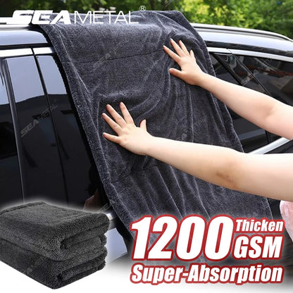 SEAMETAL 1200GSM Microfiber Car Towel – Ultra-Soft Heavy-Duty Drying & Detailing Cloth