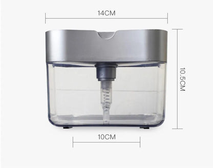 Kitchen Dish Soap Dispenser with Sponge Holder - Liquid Soap Pump for Convenient Cleaning, Sponge Caddy
