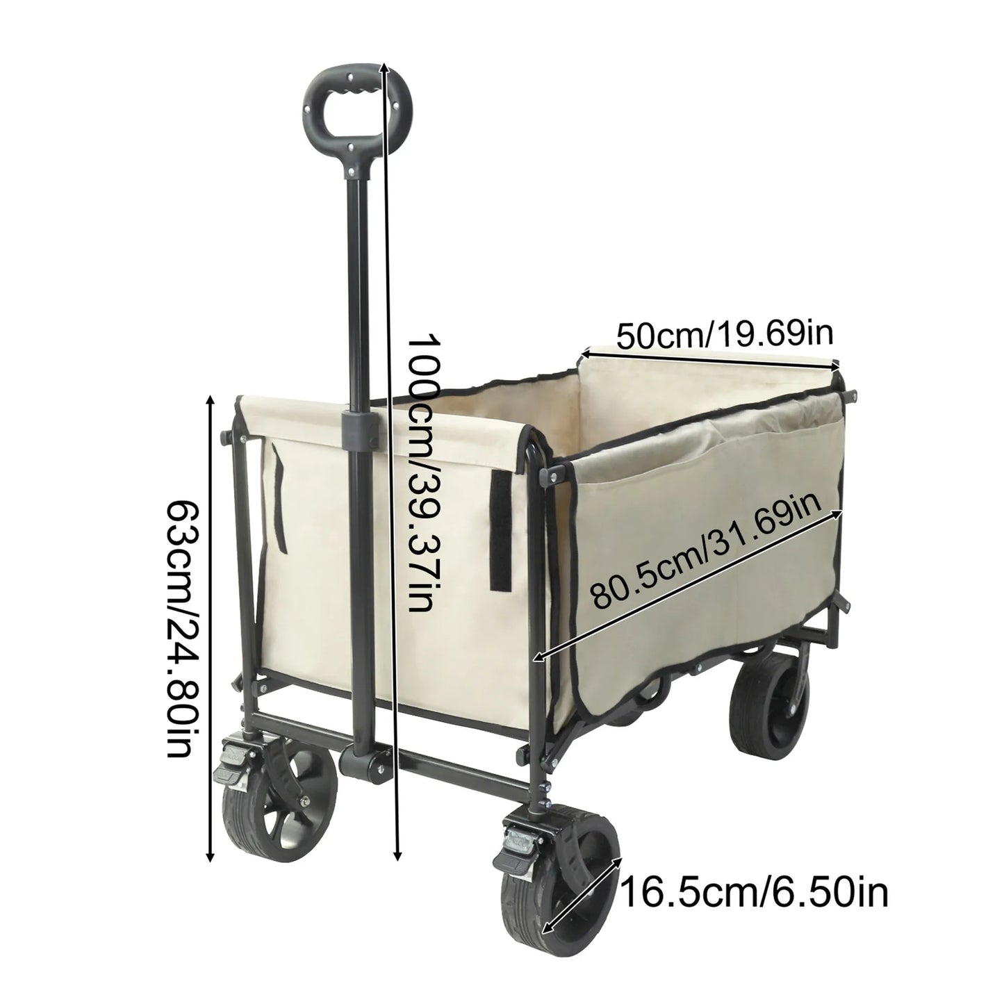 Wisfor Heavy Duty Foldable Wagon Cart — 440 Lbs Capacity, Adjustable Handle for Camping, Shopping & Beach