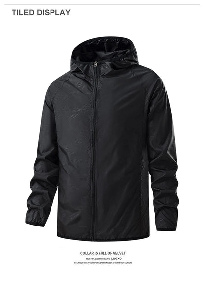 LNGXO Waterproof Hiking Jackets for Men & Women – Sun Protection Windbreaker, Camping, Climbing, and Outdoor Rain Coat, Unisex Portable Gear