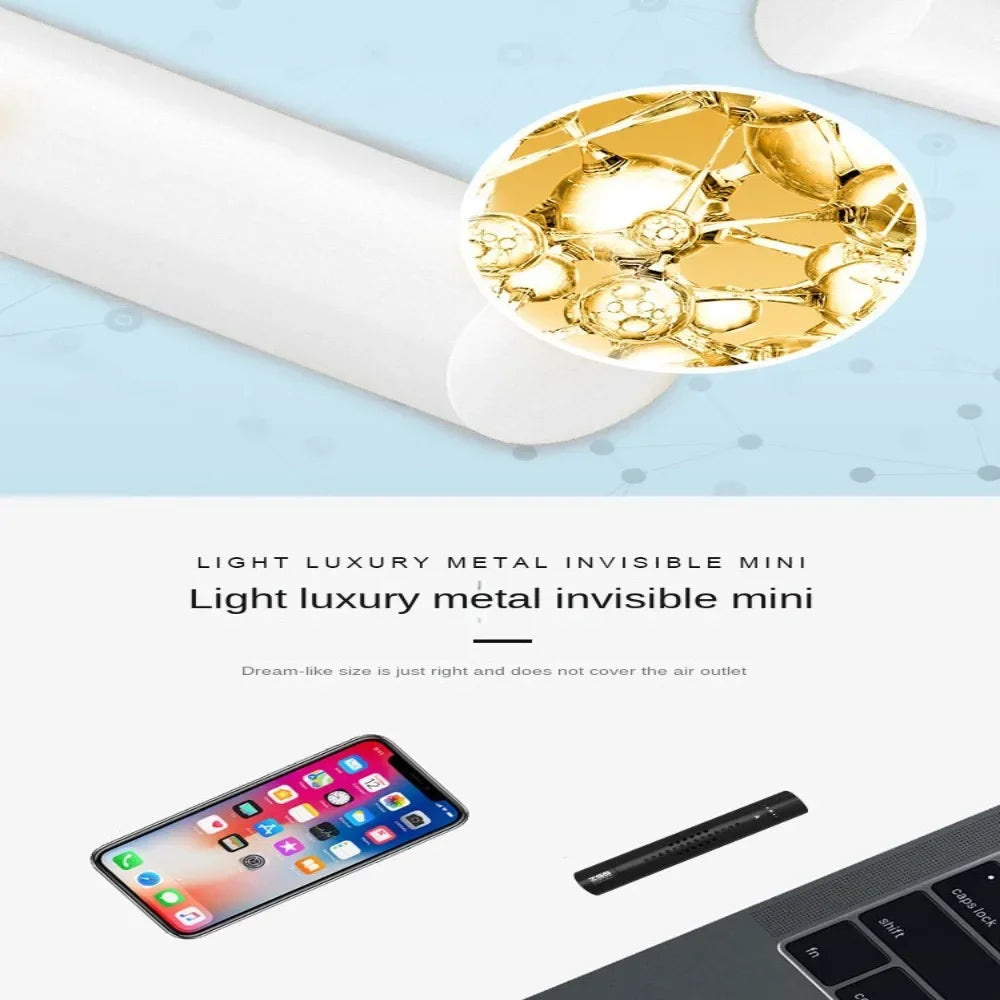 Car Air Vent Freshener – Metal Perfume Diffuser Clip with 5 Aroma Fragrance Sticks for Auto Interior