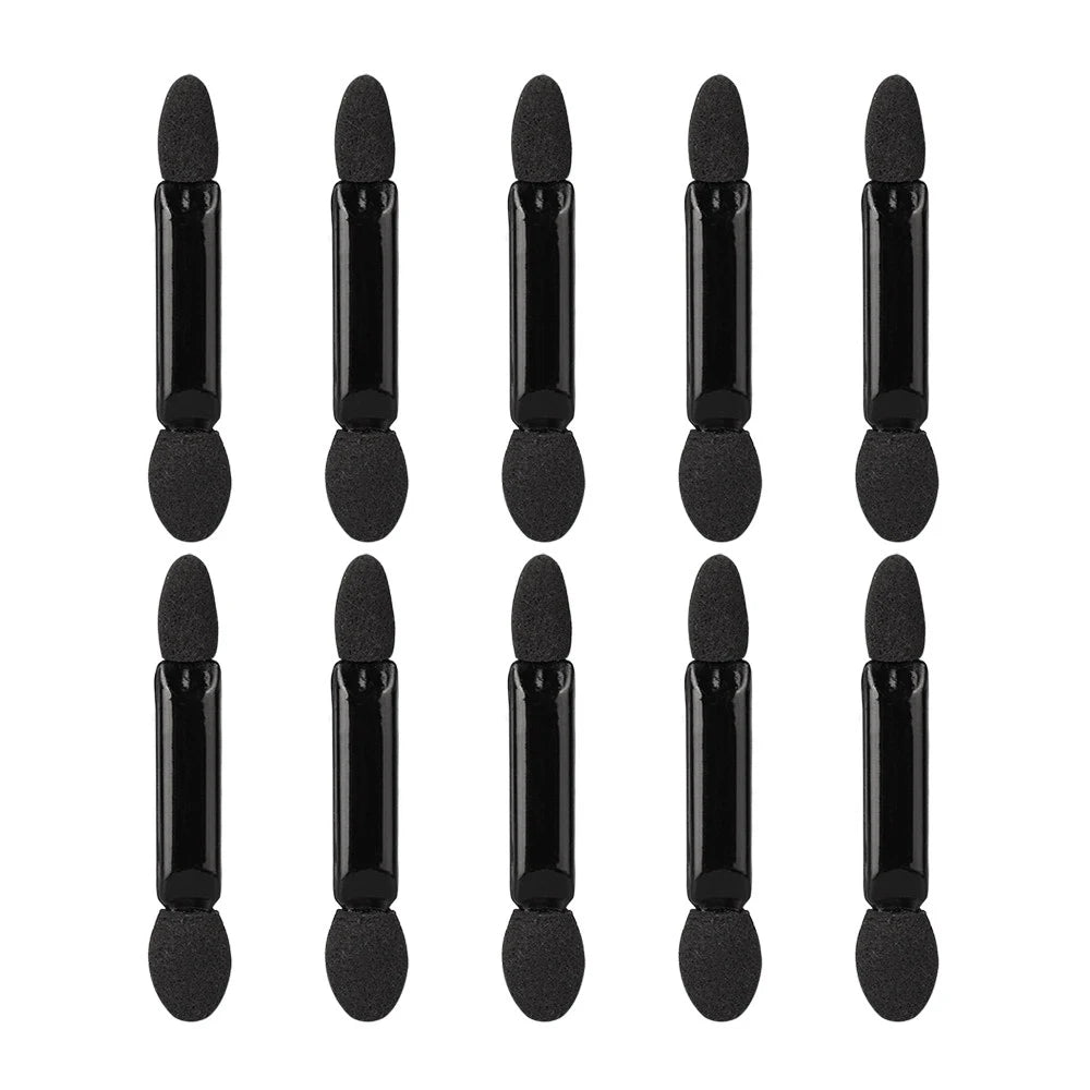 10/50PCS Double-Ended Sponge Sticks - Portable Eyeshadow, Eyeliner & Lip Makeup Applicators, Disposable Cosmetic Tools