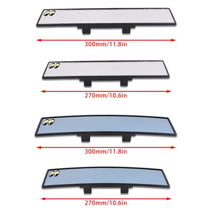 JDM Panoramic 300mm Rearview Mirror - Broadway Style Wide Angle Mooneyes Yellow Car Interior Mirror