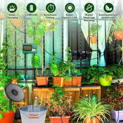 DIY Solar Irrigation System – 15 Meter Hose Garden Watering Kit, Drip Irrigation for Garden, Balcony, and Greenhouse