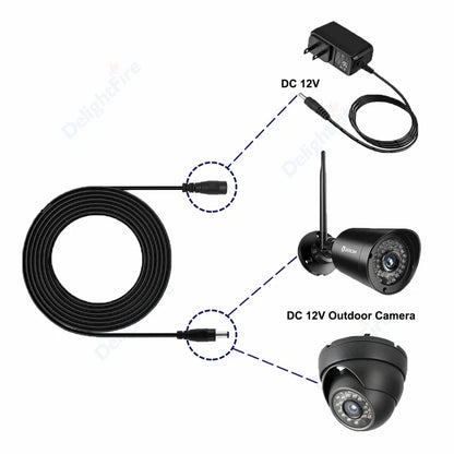 DC Power Extension Cable 5.5×2.1mm – 0.5M to 10M 22AWG Male to Female Cable for CCTV & LED Lights