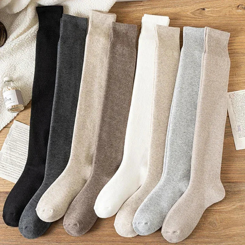 Women's Thick Knee-High Socks – Soft Fluffy Thermal Long Socks, Cozy Winter Legwear for Cold Weather