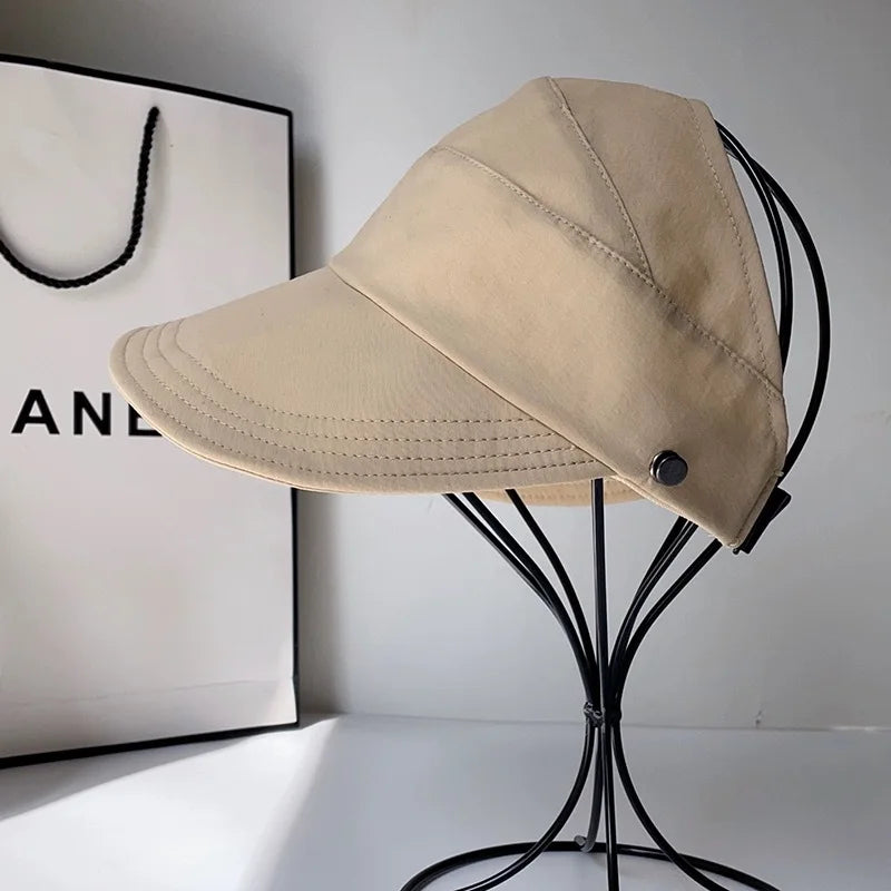 Women’s Quick-Dry Summer Cap – Lightweight Outdoor Visor with Mask Hanger and Sunscreen Protection