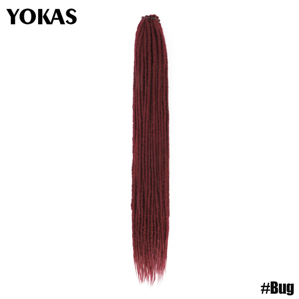 YOKAS Handmade Dreadlock Extensions - Synthetic Crochet Braided Hair 24 36 Inch Long Faux Locs for Women