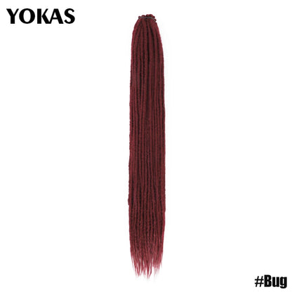 YOKAS Handmade Dreadlock Extensions - Synthetic Crochet Braided Hair 24 36 Inch Long Faux Locs for Women