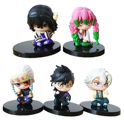 Q Posket Demon Slayer Figures – Mini PVC Dolls, Kimetsu no Yaiba Desktop Decoration, 5/10/15pcs Sets