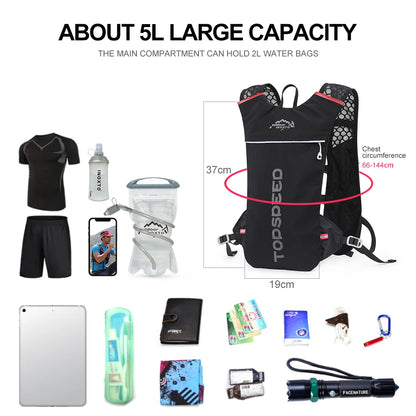 INOXTO 5L Trail Running Backpack - Ultra-Light Hydration Vest for Marathon & Cycling with 1.5L/2L Water Bag