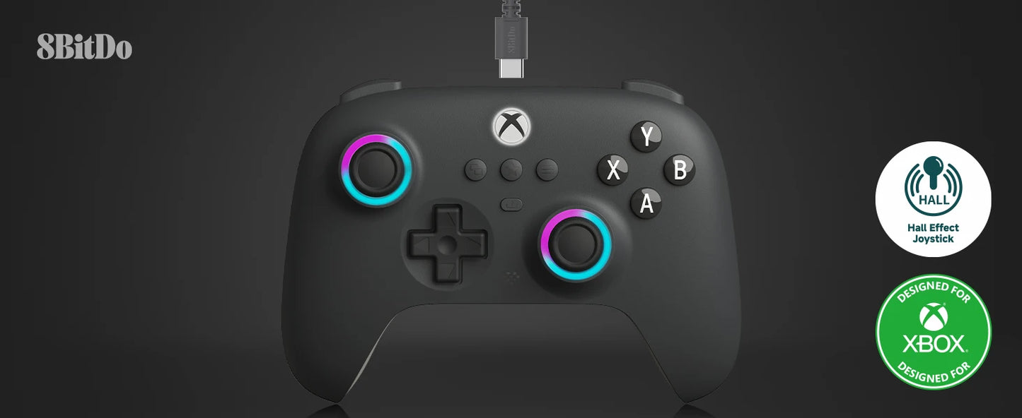8BitDo Ultimate C Wired USB Gamepad with Hall Effect Joysticks for Xbox Series X/S, Xbox One, PC Windows 10/11