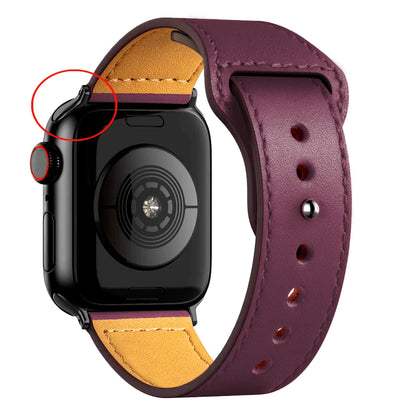 Leather Band for Apple Watch Ultra 2 – Compatible 49mm/45mm/44mm/41mm/40mm/38mm, Wrist Bracelet Strap for iWatch Series 3–9, SE, 4, 5, 6, 7, 8 & 9