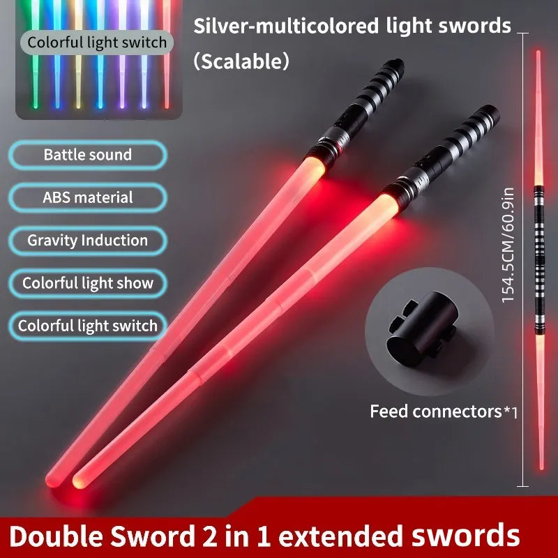 REikirc 75cm RGB Lightsaber – 2 in 1 7 Color Light Sword Toy for Kids & Parties