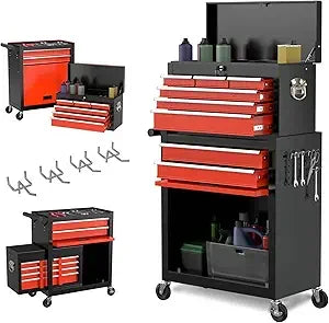 8-Drawer Rolling Tool Chest – Mobile Tool Box with Wheels, Garage Storage Cabinet