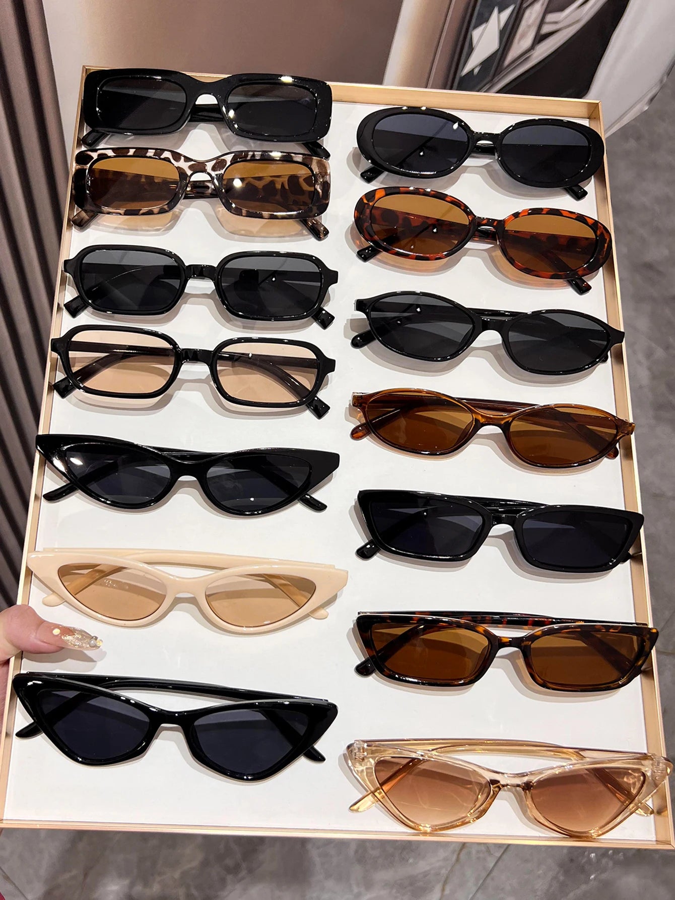 8Pcs/14Pcs Women’s Fashion Glasses Set - Mixed Chic Black Tortoiseshell & Leopard Frame Eyewear Gift Collection