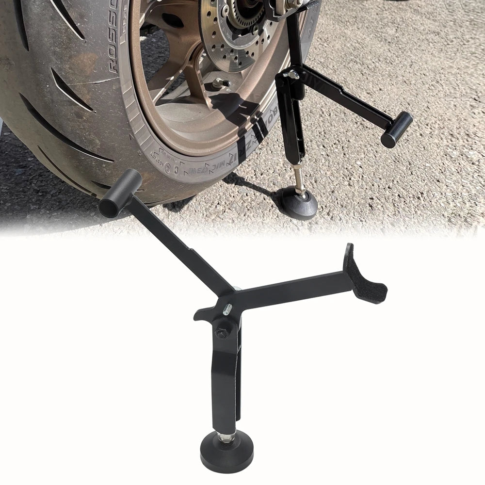 Motorcycle Folding Lift Stand - Heavy-Duty, Stable Crane Frame with Upgraded Armrest for Enhanced Support