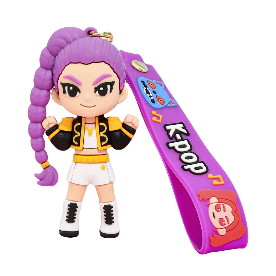 3D Printed Anime & K-Pop Keychains – Demon Hunters Girls & Cute Tiger Doll Action Toys, Perfect Christmas Gifts