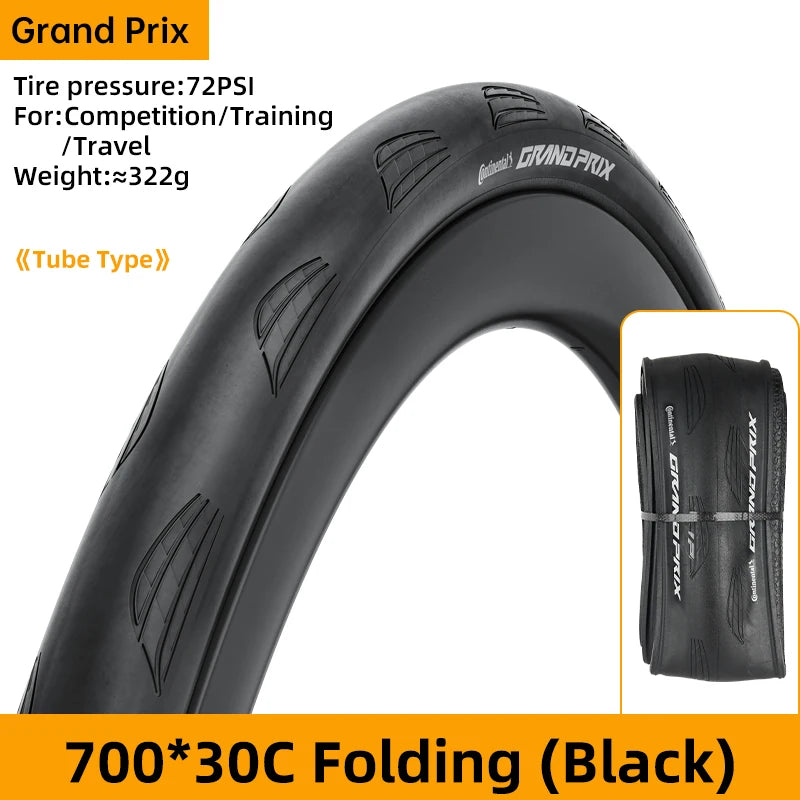 Continental Grand Prix Road Bicycle Tire – 700C Folding Clincher, Tubeless & Tube Options