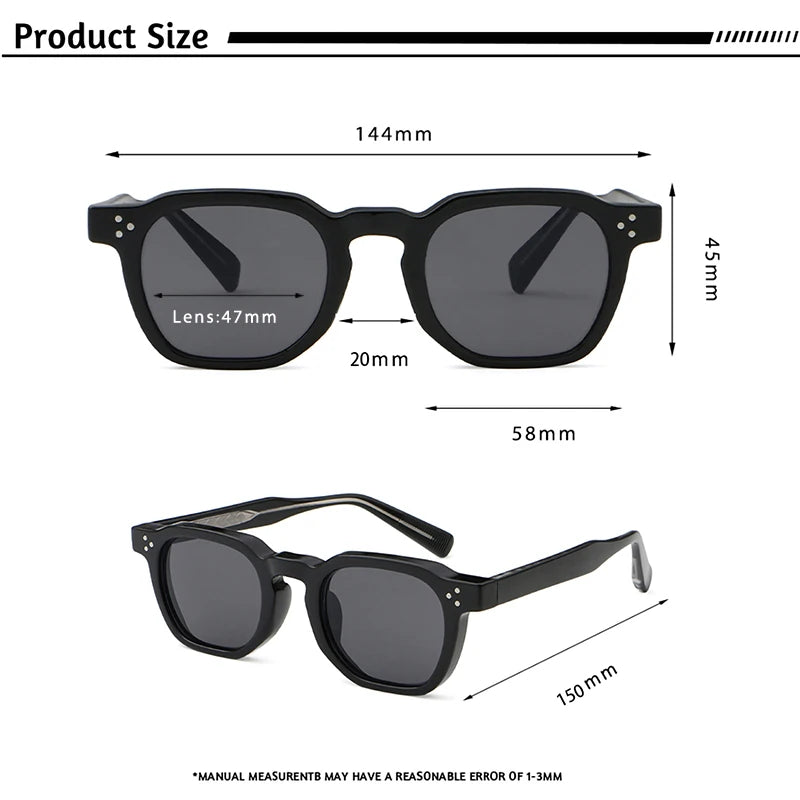 CATERSIDE Small Frame Square Sunglasses - Fashion Unisex Eyewear for Travel, Parties & Business